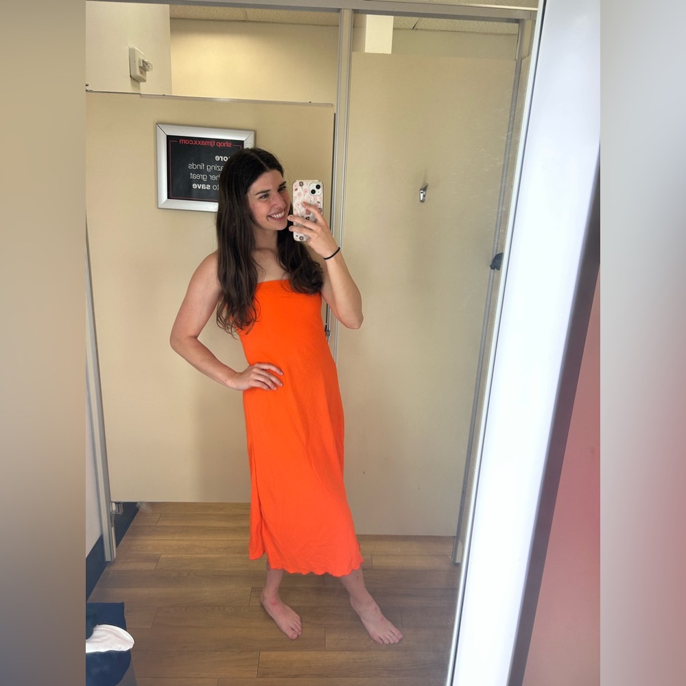 Dress Boutique Bright Orange Midi Slip Dress